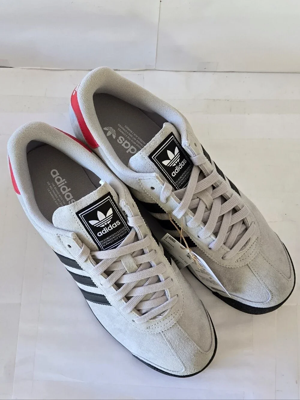 Adidas Samoa Gray/Black/Red Suede Sneakers Men's Size 11